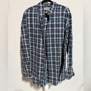 Duluth Trading Co Blue and Red Plaid Casual Shirt Size XLT